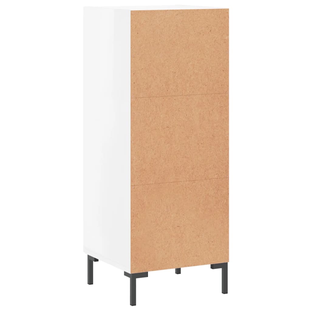 Credenza Bianco Lucido 34,5x34x90 cm in Legno Multistrato 828798