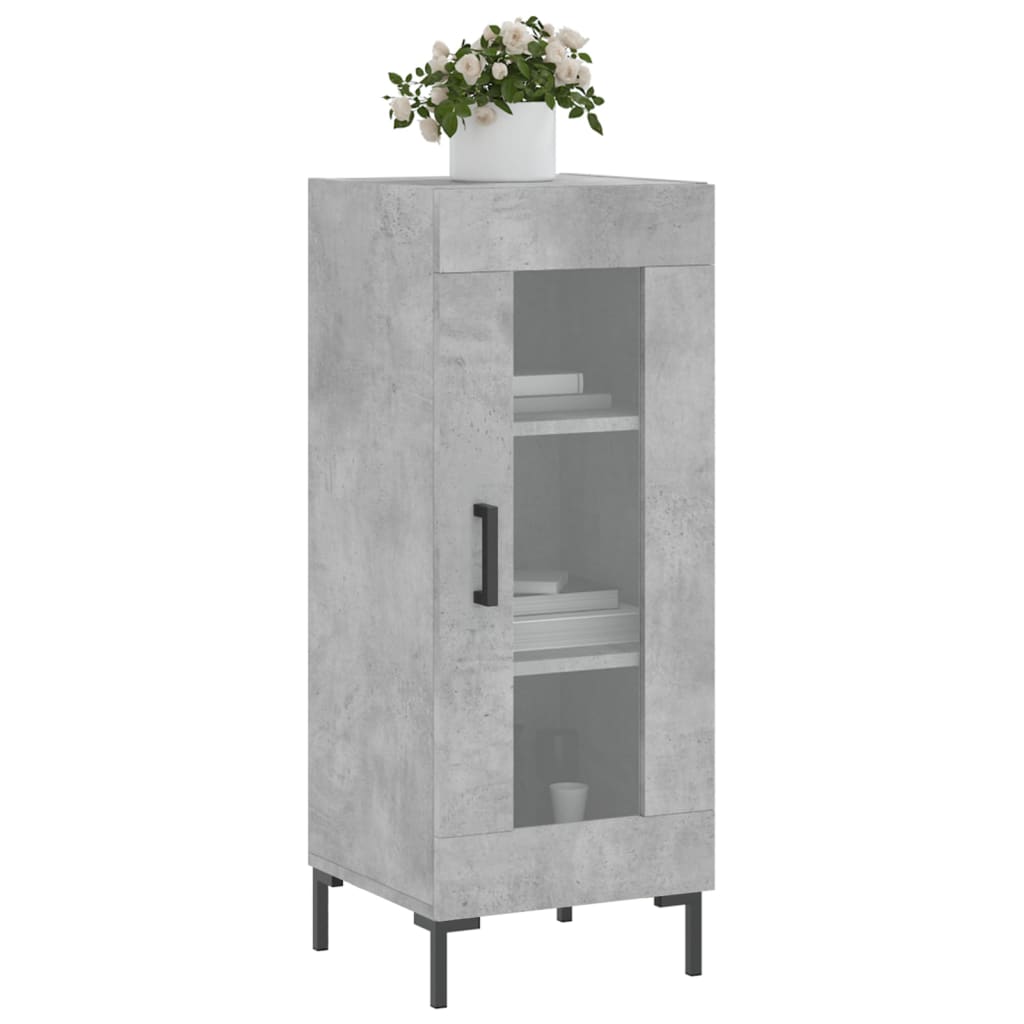 Credenza Grigio Cemento 34,5x34x90 cm in Legno Multistrato 828800