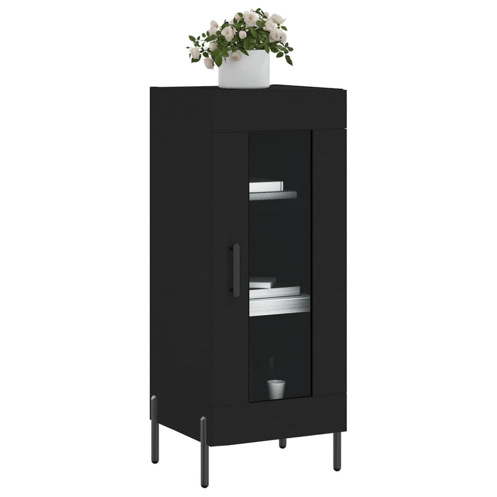 Credenza-Buffet-Armadio da cucina Nero 34,5x34x90 cm in Legno Multistrato 446430