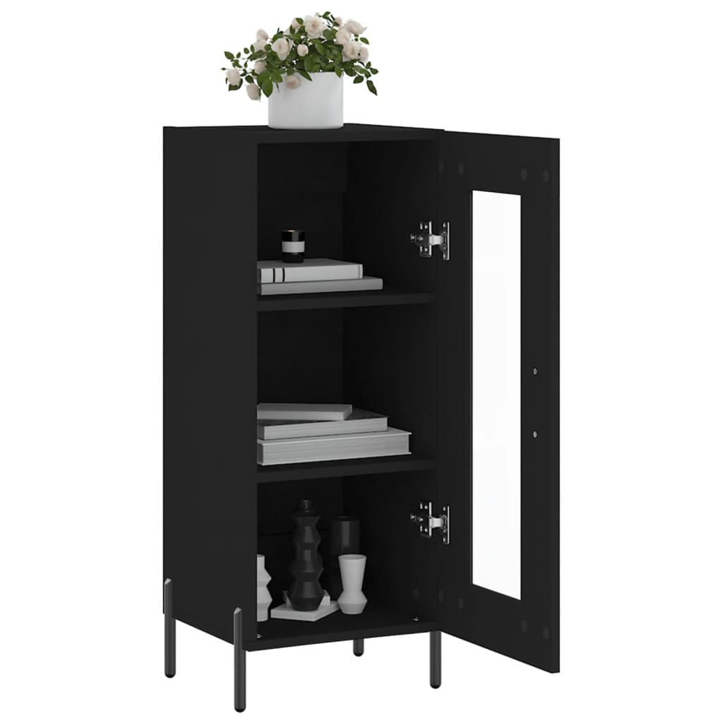 Credenza Nero 34,5x34x90 cm in Legno Multistrato 828805