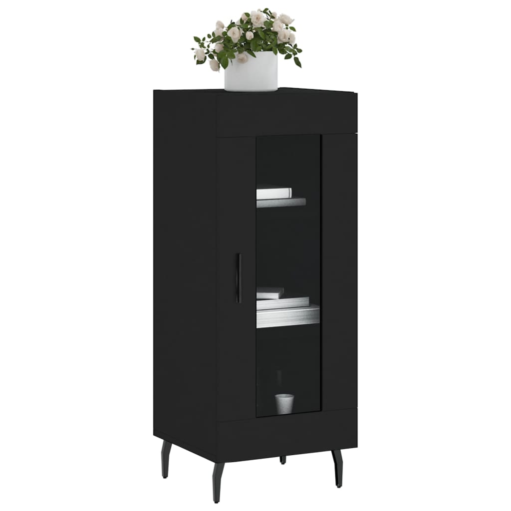 Credenza-Buffet-Armadio da cucina Nero 34,5x34x90 cm in Legno Multistrato 644463