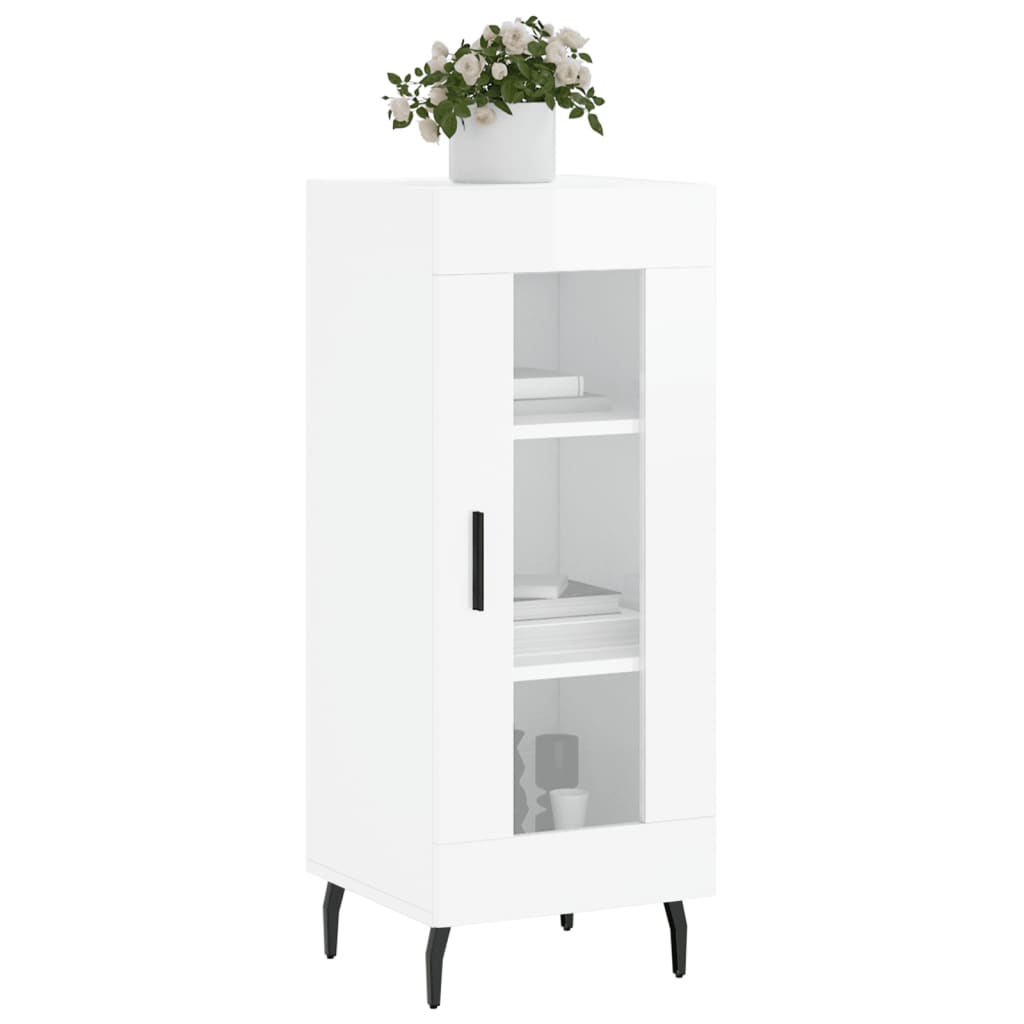 Credenza Bianco Lucido 34,5x34x90 cm in Legno Multistratocod mxl 82213