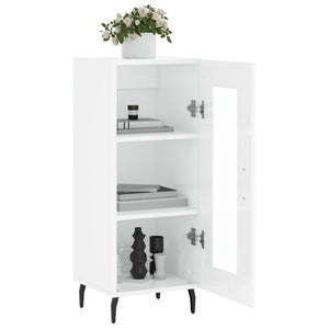 Credenza Bianco Lucido 34,5x34x90 cm in Legno Multistrato 828814