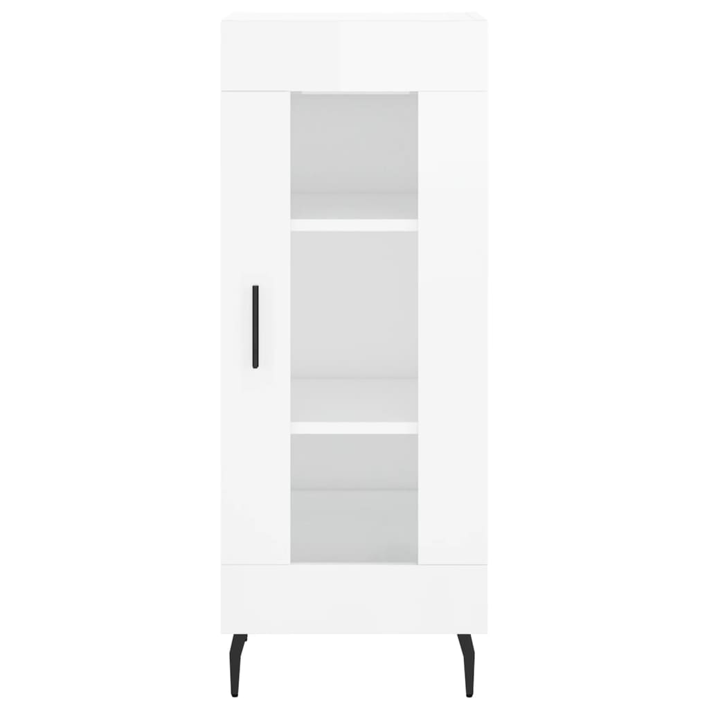 Credenza Bianco Lucido 34,5x34x90 cm in Legno Multistrato 828814