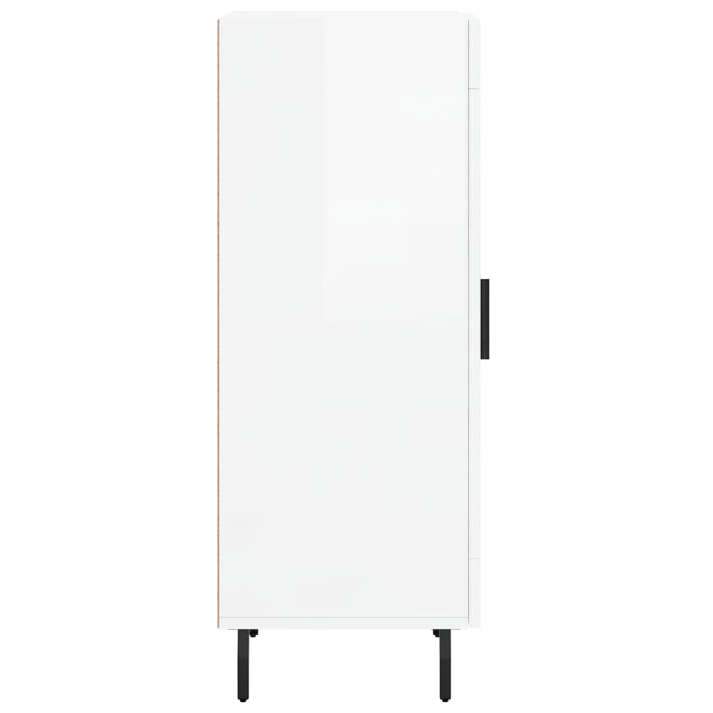 Credenza Bianco Lucido 34,5x34x90 cm in Legno Multistrato 828814