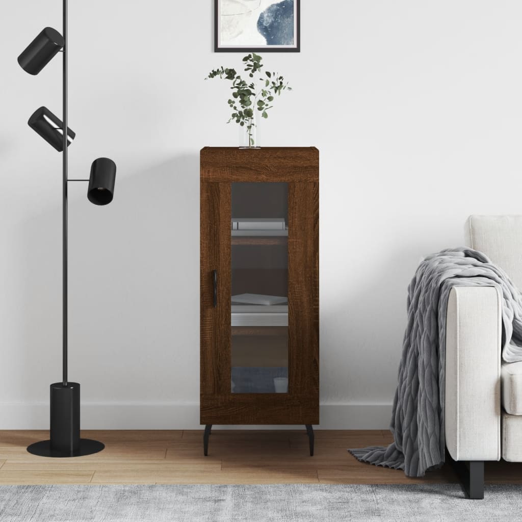 Credenza-Buffet-Armadio da cucina Rovere Marrone 34,5x34x90 cm in Legno Multistrato 108626