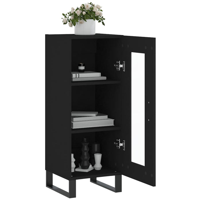 Credenza Nero 34,5x34x90 cm in Legno Multistrato 828821