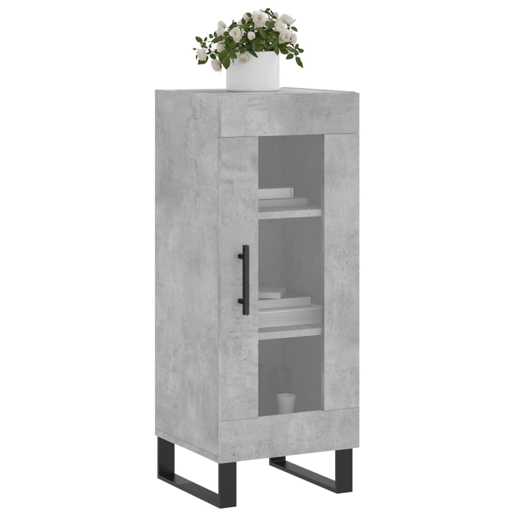 Credenza Grigio Cemento 34,5x34x90 cm in Legno Multistrato 828824