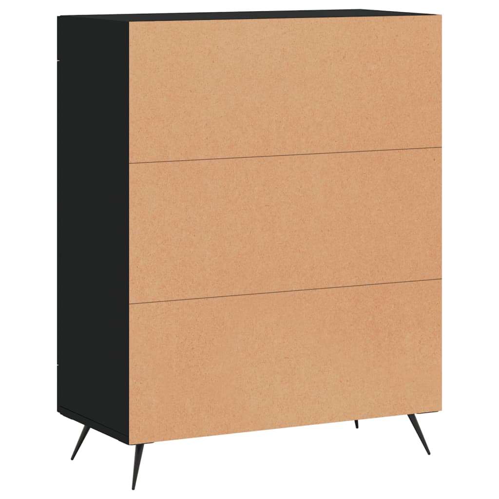 Credenza Nera 69,5x34x90 cm in Legno Multistrato 830165