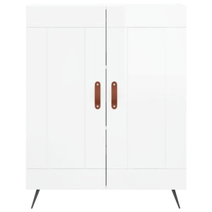 Credenza-Buffet-Armadio da cucina 69,5x34x90 cm in Legno Multistrato Bianco Lucido 231183