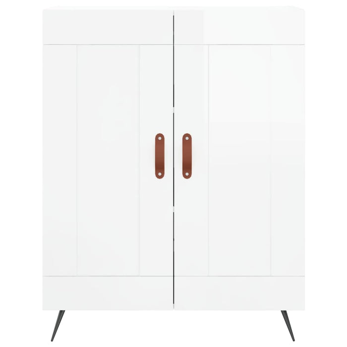 Credenza-Buffet-Armadio da cucina 69,5x34x90 cm in Legno Multistrato Bianco Lucido 231183