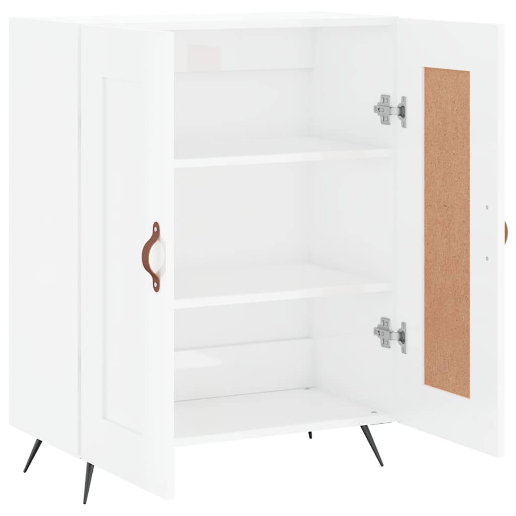Credenza-Buffet-Armadio da cucina 69,5x34x90 cm in Legno Multistrato Bianco Lucido 231183
