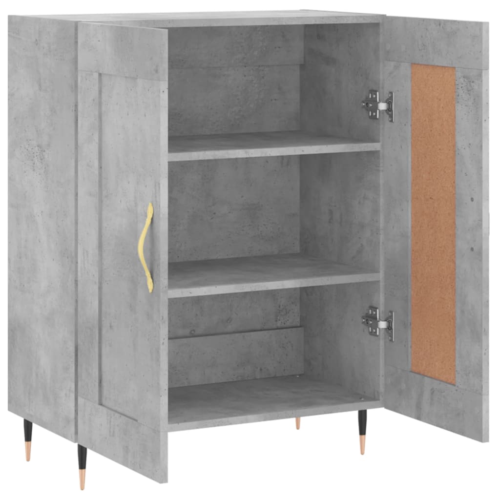Credenza Grigio Cemento 69,5x34x90 cm in Legno Multistrato 830176
