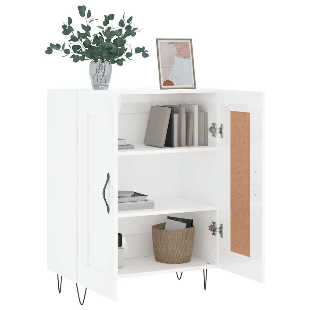 Credenza 69,5x34x90 cm in Legno Multistrato Bianco Lucido 830190