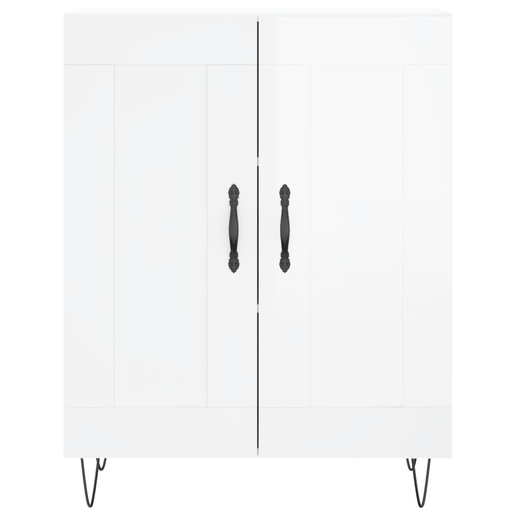 Credenza 69,5x34x90 cm in Legno Multistrato Bianco Lucido 830190