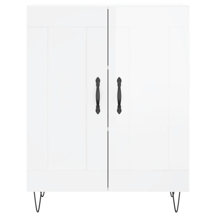 Credenza 69,5x34x90 cm in Legno Multistrato Bianco Lucido 830190