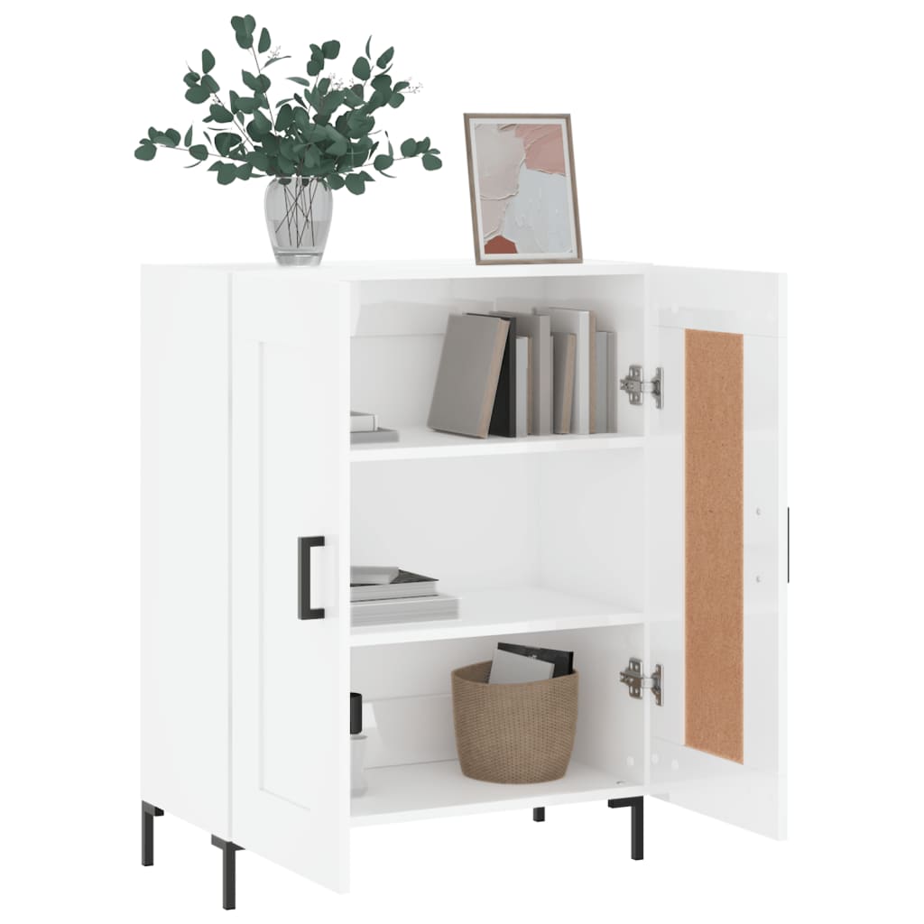 Credenza 69,5x34x90 cm in Legno Multistrato Bianco Lucido 830198