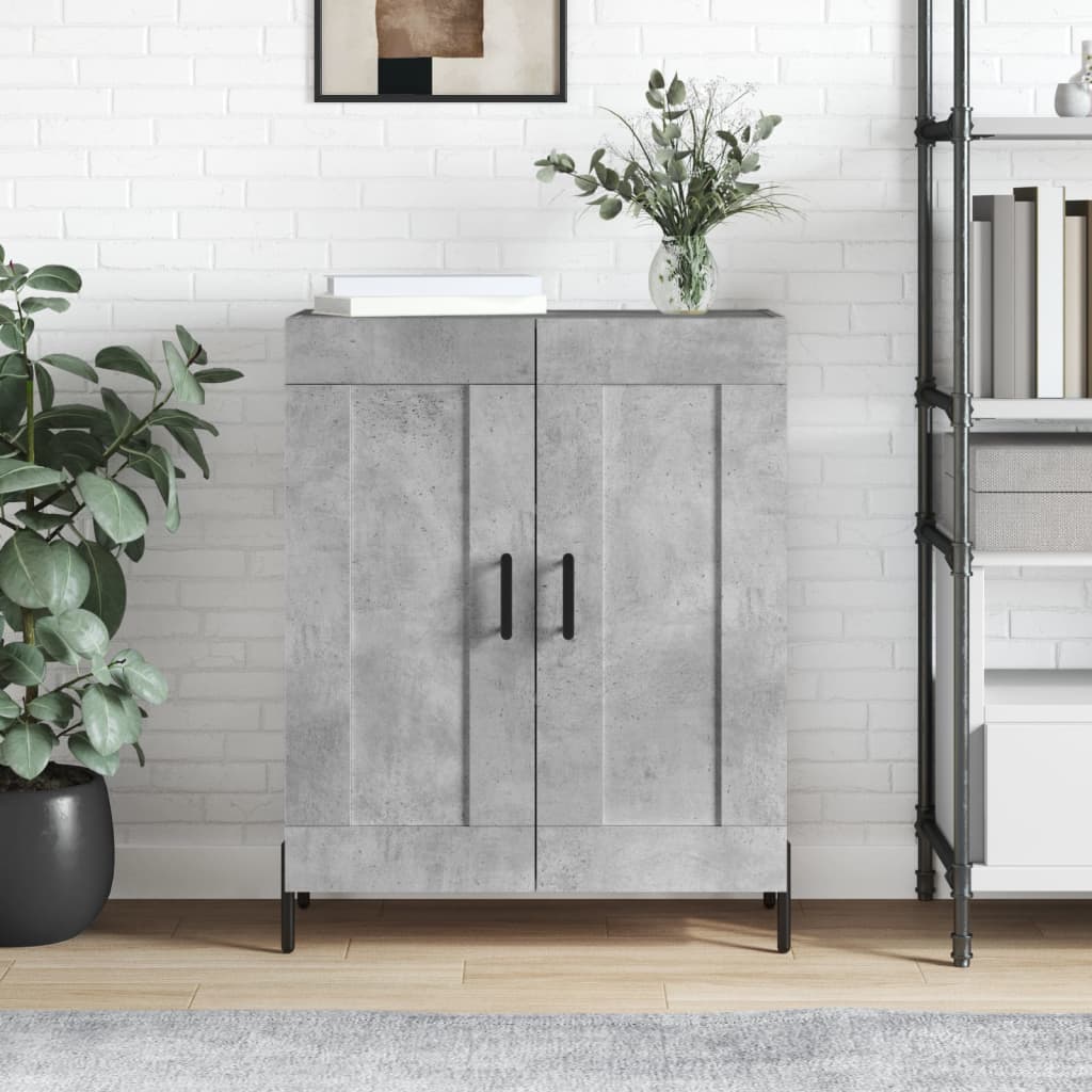 vidaXL Credenza Grigio Cemento 69,5x34x90 cm in Legno Multistrato