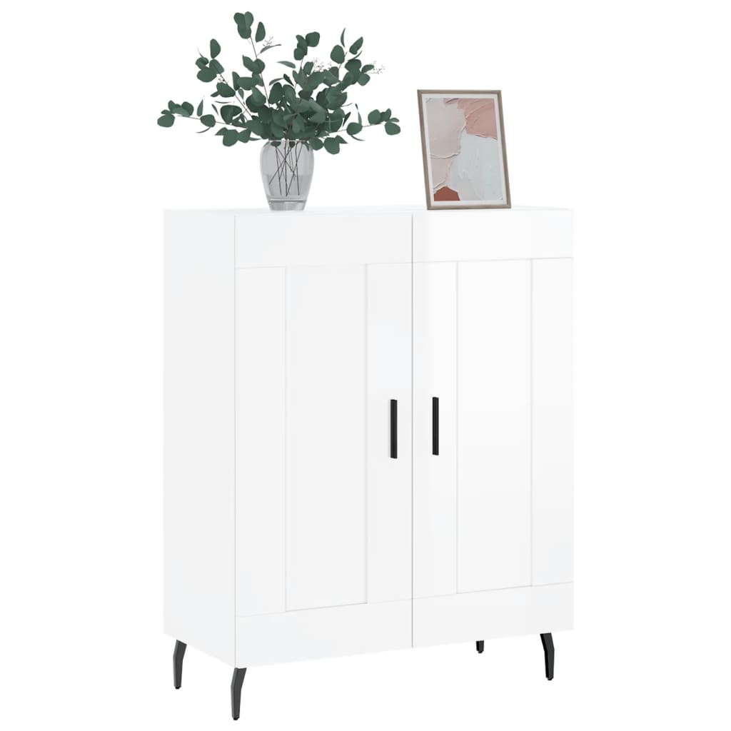 Credenza-Buffet-Armadio da cucina 69,5x34x90 cm in Legno Multistrato Bianco Lucido 125503