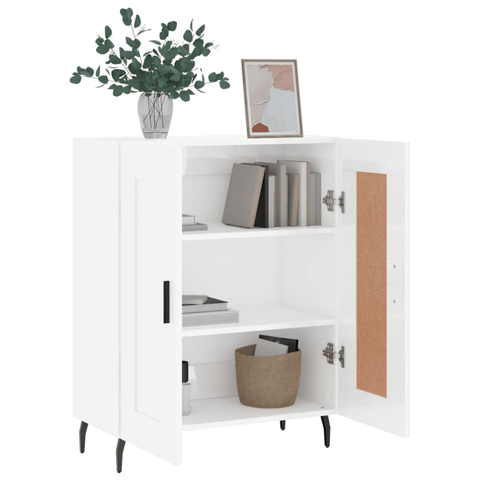 Credenza 69,5x34x90 cm in Legno Multistrato Bianco Lucido 830214
