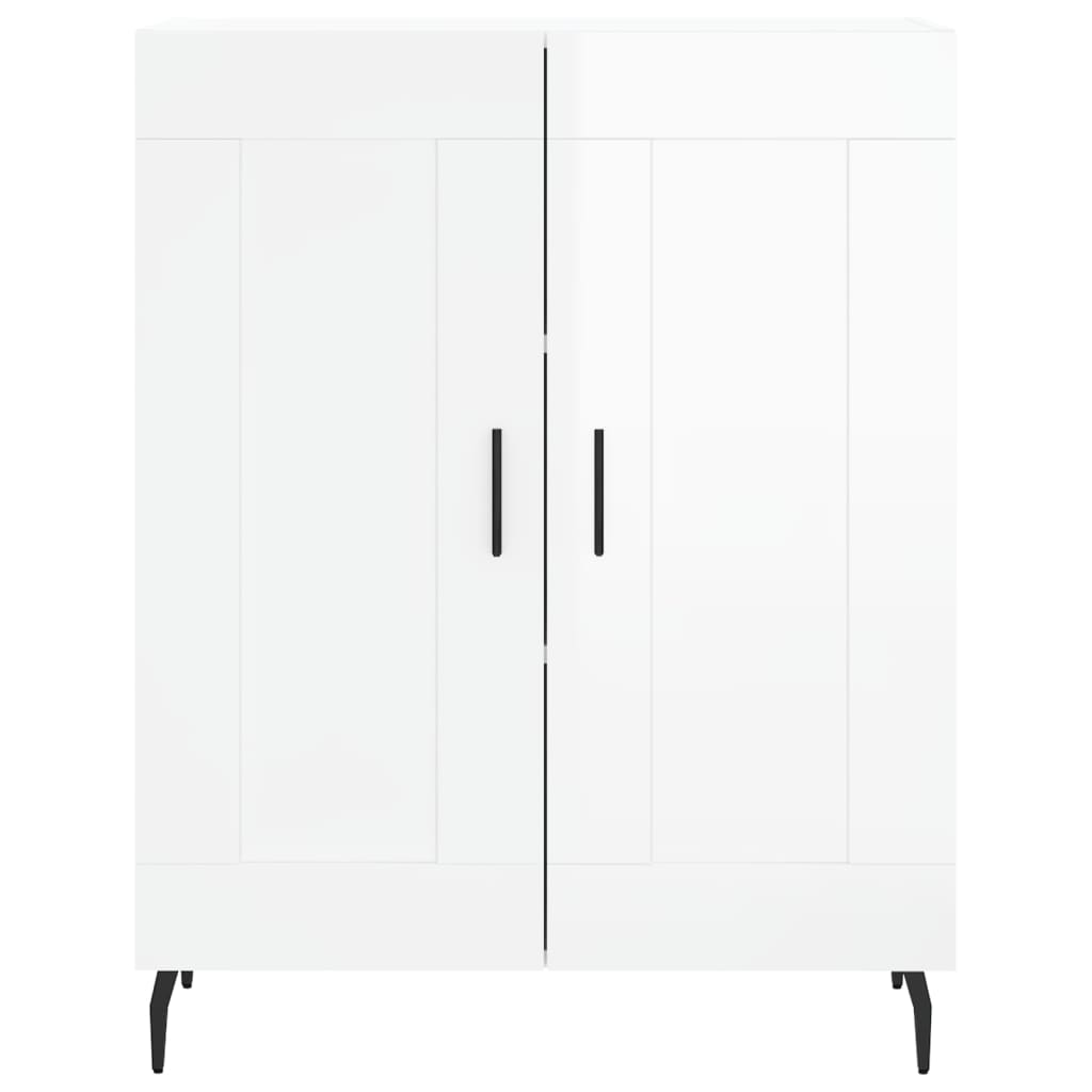 Credenza-Buffet-Armadio da cucina 69,5x34x90 cm in Legno Multistrato Bianco Lucido 125503