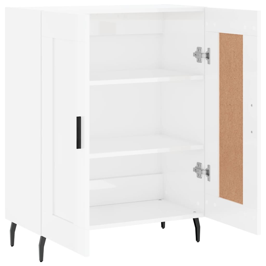 Credenza-Buffet-Armadio da cucina 69,5x34x90 cm in Legno Multistrato Bianco Lucido 125503