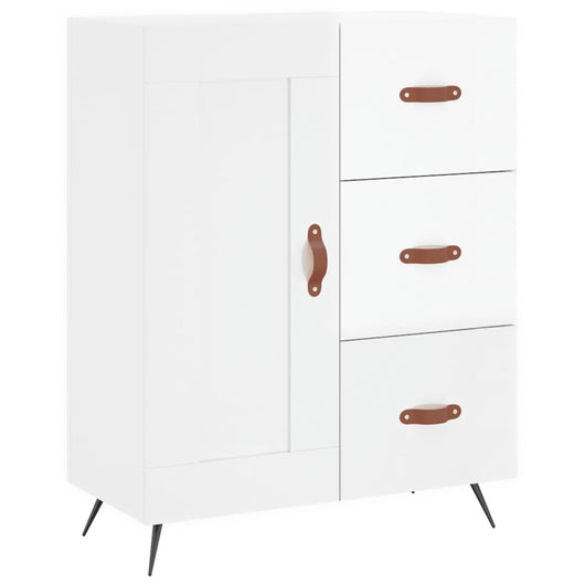 Credenza-Buffet-Armadio da cucina 69,5x34x90 cm in Legno Multistrato Bianco Lucido 708766