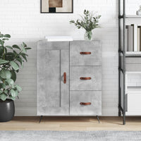 Credenza Grigio Cemento 69,5x34x90 cm in Legno Multistrato 830232