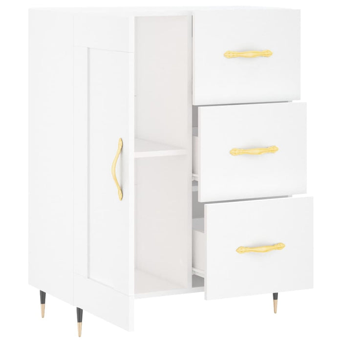 Credenza-Buffet-Armadio da cucina Bianca 69,5x34x90 cm in Legno Multistrato 162729