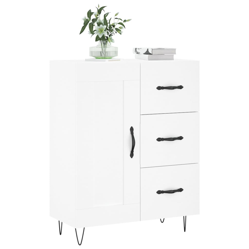 Credenza-Buffet-Armadio da cucina Bianca 69,5x34x90 cm in Legno Multistrato 335414