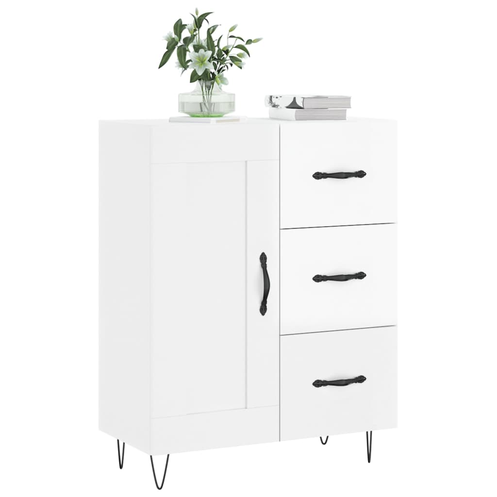 Credenza 69,5x34x90 cm in Legno Multistrato Bianco Lucido 830254