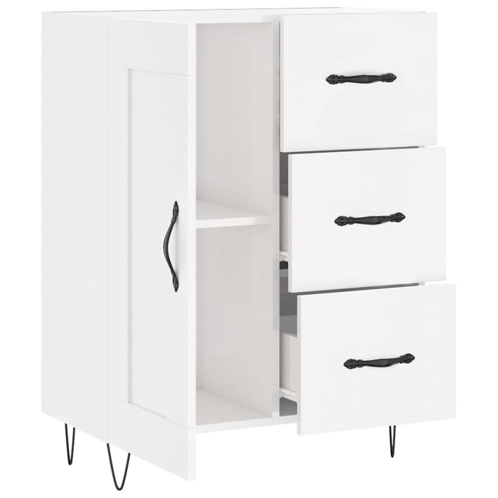 Credenza 69,5x34x90 cm in Legno Multistrato Bianco Lucido 830254