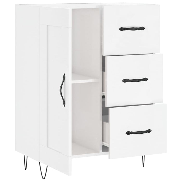 Credenza 69,5x34x90 cm in Legno Multistrato Bianco Lucido 830254