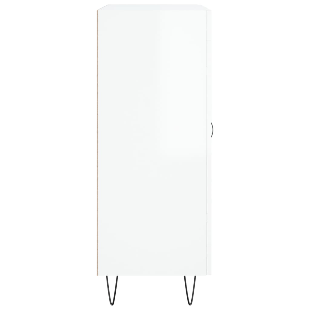 Credenza-Buffet-Armadio da cucina 69,5x34x90 cm in Legno Multistrato Bianco Lucido 318050