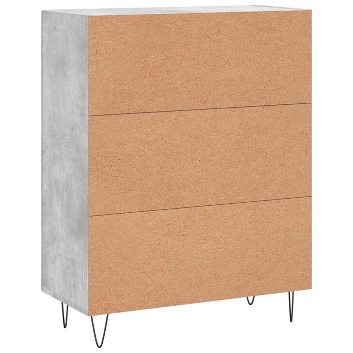 Credenza Grigio Cemento 69,5x34x90 cm in Legno Multistrato 830256