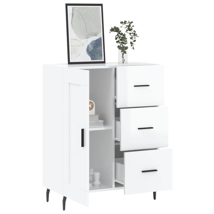 Credenza 69,5x34x90 cm in Legno Multistrato Bianco Lucido 830278
