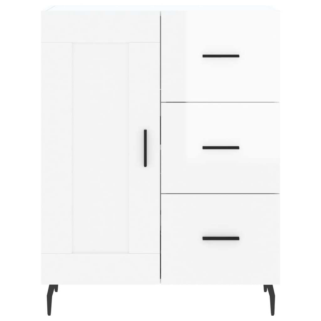 Credenza-Buffet-Armadio da cucina 69,5x34x90 cm in Legno Multistrato Bianco Lucido 860553