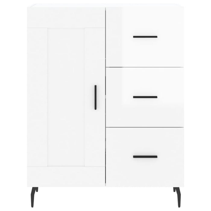 Credenza-Buffet-Armadio da cucina 69,5x34x90 cm in Legno Multistrato Bianco Lucido 860553