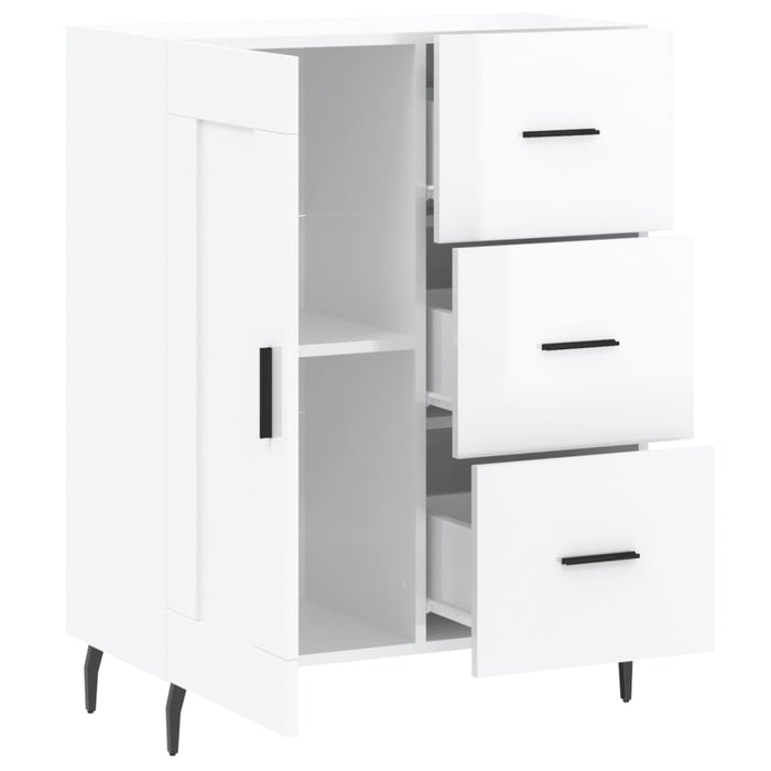 Credenza 69,5x34x90 cm in Legno Multistrato Bianco Lucido 830278