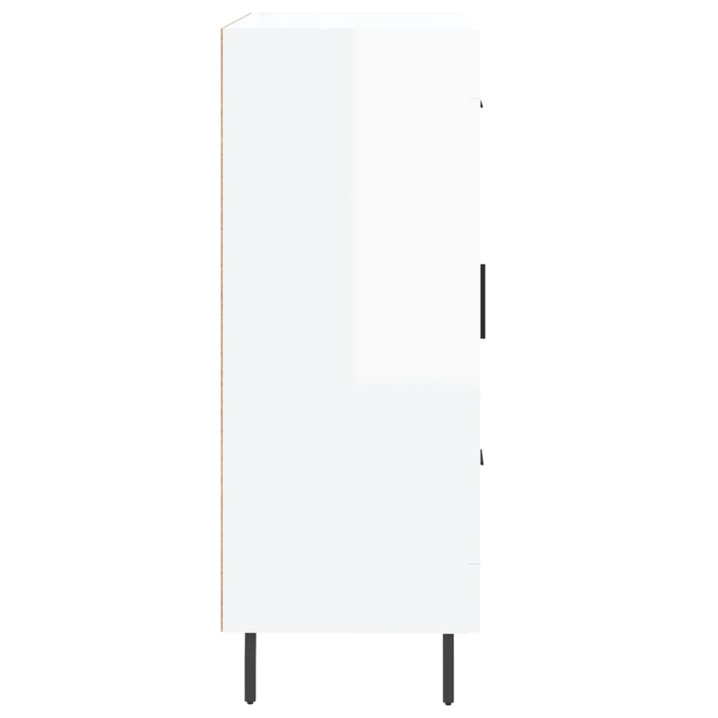 Credenza-Buffet-Armadio da cucina 69,5x34x90 cm in Legno Multistrato Bianco Lucido 860553