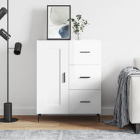 Credenza-Buffet-Armadio da cucina 69,5x34x90 cm in Legno Multistrato Bianco Lucido 860553