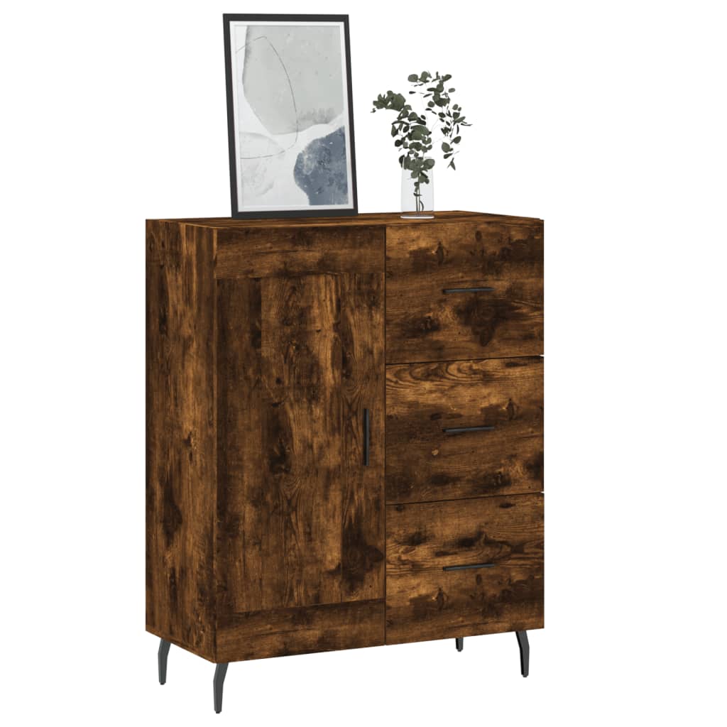 vidaXL Credenza Rovere Fumo 69,5x34x90 cm in Legno Multistrato