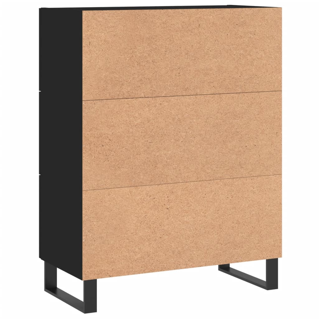 Credenza Nera 69,5x34x90 cm in Legno Multistrato 830285