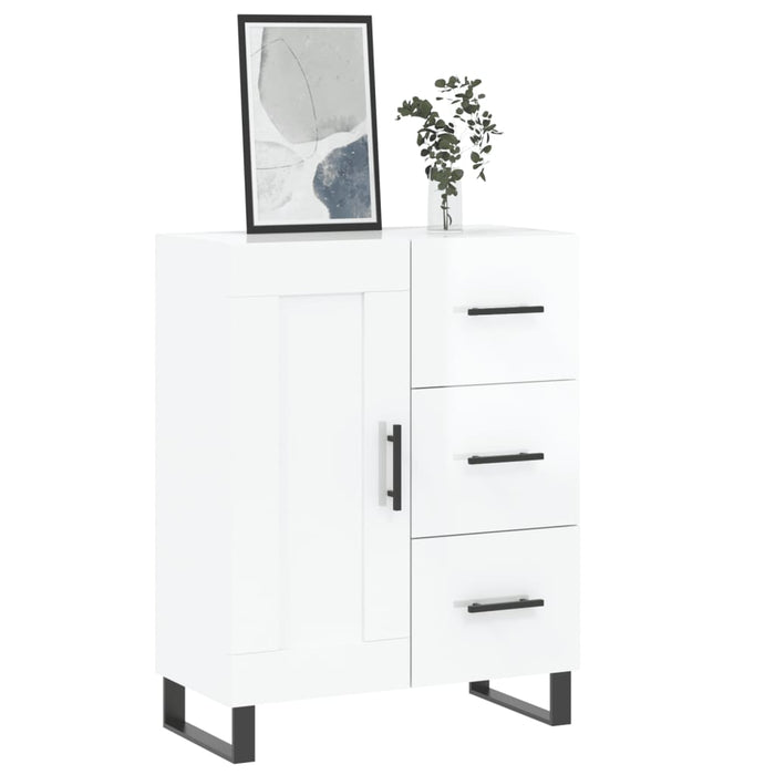 Credenza 69,5x34x90 cm in Legno Multistrato Bianco Lucido 830286