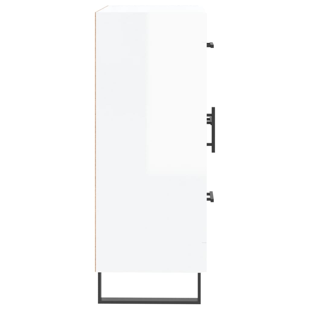 Credenza-Buffet-Armadio da cucina 69,5x34x90 cm in Legno Multistrato Bianco Lucido 524048