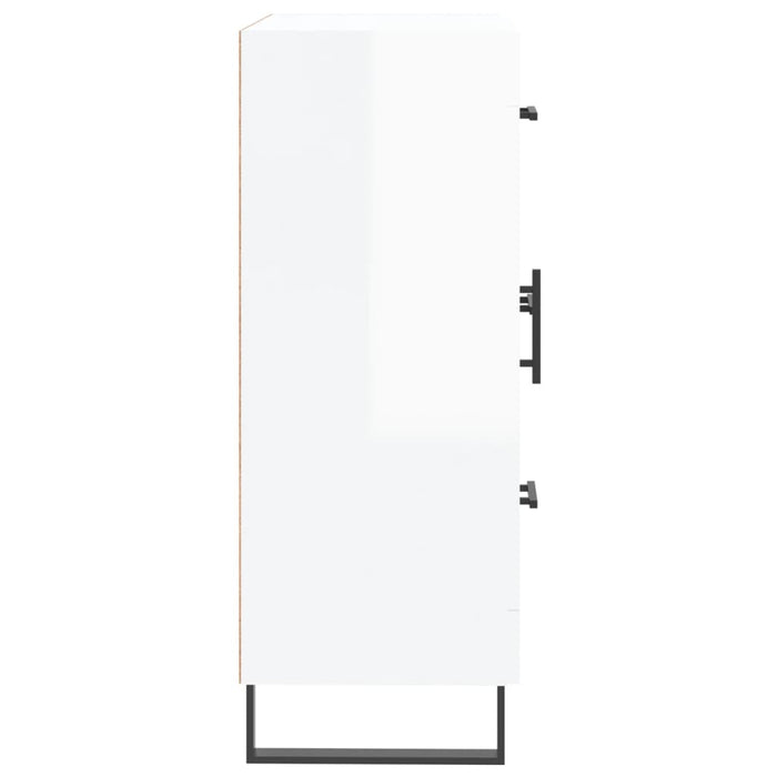 Credenza-Buffet-Armadio da cucina 69,5x34x90 cm in Legno Multistrato Bianco Lucido 524048