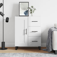 Credenza-Buffet-Armadio da cucina 69,5x34x90 cm in Legno Multistrato Bianco Lucido 524048