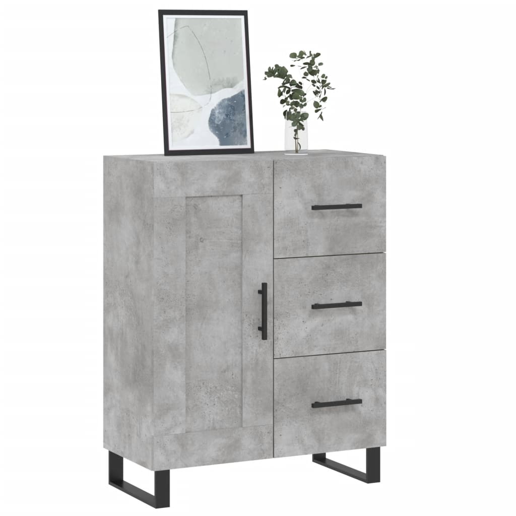 vidaXL Credenza Grigio Cemento 69,5x34x90 cm in Legno Multistrato