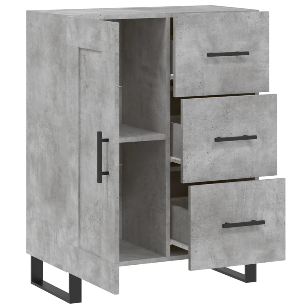 vidaXL Credenza Grigio Cemento 69,5x34x90 cm in Legno Multistrato