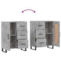vidaXL Credenza Grigio Cemento 69,5x34x90 cm in Legno Multistrato